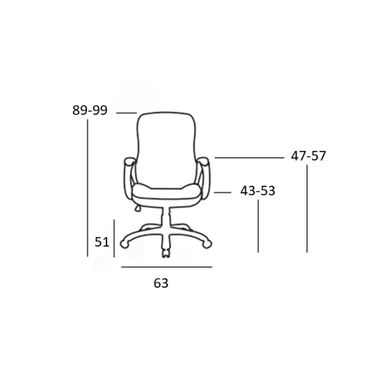 Καρέκλα Γραφείου Art Maison Frederikshavn - Black (61.5Χ56Χ43-88.5/53-98.5εκ.)