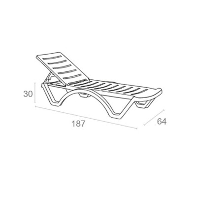 Ξαπλώστρα Art Maison Middelfart - White (64x187x30εκ.)