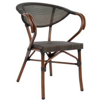 ΠΟΛΥΘΡΟΝΑ ΑΛΟΥΜΙΝΙΟΥ ART MAISON ELECTRO BAMBOO LOOK ΚΑΦΕ ΜΕ TEXTLINE 60,5x59x81 cm