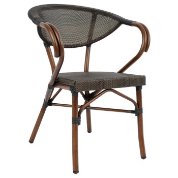 ΠΟΛΥΘΡΟΝΑ ΑΛΟΥΜΙΝΙΟΥ ART MAISON ELECTRO BAMBOO LOOK ΚΑΦΕ ΜΕ TEXTLINE 60,5x59x81 cm