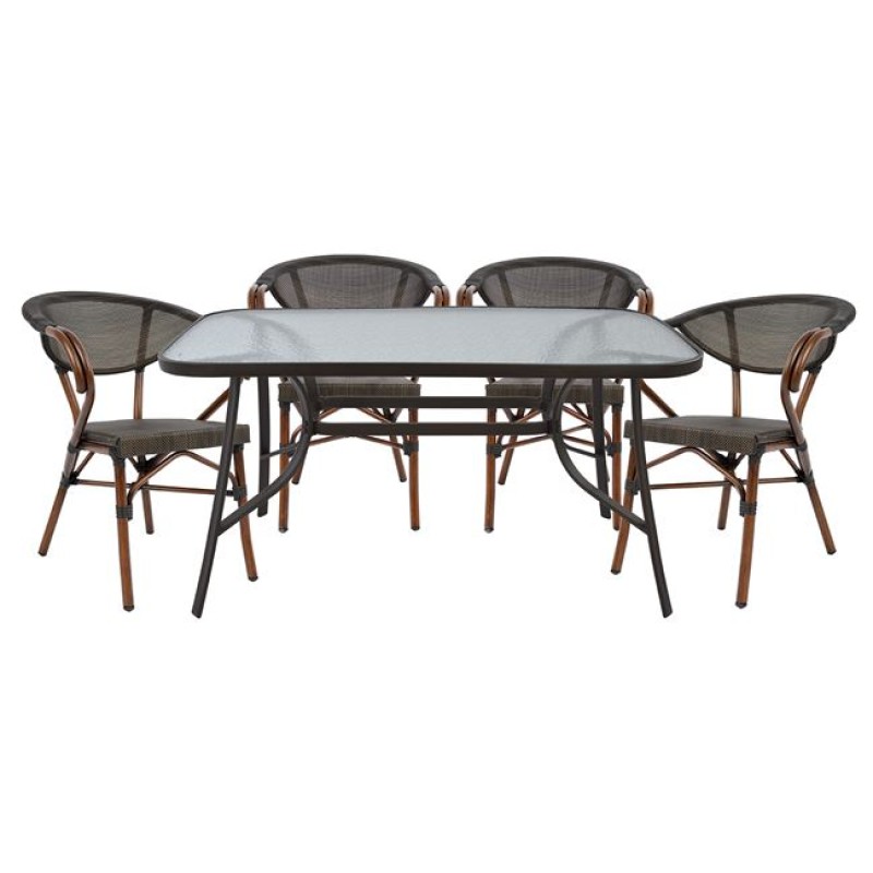 ΣΕΤ ΤΡΑΠΕΖΑΡΙΑ ART MAISON EDWIN 5ΤΜΧ 140X80 & 4 ΠΟΛΥΘΡΟΝΕΣ BAMBOO LOOK ΚΑΦΕ ΣΕΤ ΤΡΑΠΕΖΑΡΙΑ ART MAISON EDWIN 5ΤΜΧ 140X80 & 4 ΠΟΛΥΘΡΟΝΕΣ BAMBOO LOOK ΚΑΦΕ