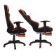 Καρέκλα Gaming Art Maison Baraboo με υποπόδιο - Black Red PU (68x71,5x134cm)
