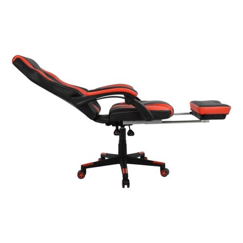 Καρέκλα Gaming Art Maison Baraboo με υποπόδιο - Black Red PU (72x76,5x123,5cm)