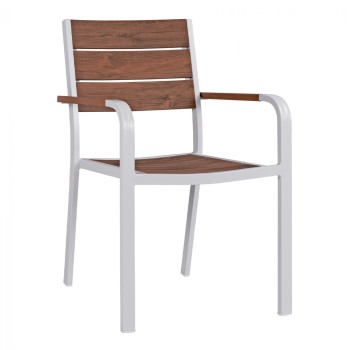 ΠΟΛΥΘΡΟΝΑ ΑΛΟΥΜΙΝΙΟΥ ART MAISON KTOR ΛΕΥΚΗ ΜΕ POLYWOOD 55x56x85Υ εκ.