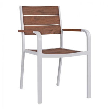 ΠΟΛΥΘΡΟΝΑ ΑΛΟΥΜΙΝΙΟΥ ART MAISON KTOR ΛΕΥΚΗ ΜΕ POLYWOOD 55x56x85Υ εκ.