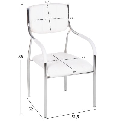 ΚΑΡΕΚΛΑ Επισκέπτη Art Maison Temple - White PU (54x52x87εκ.)