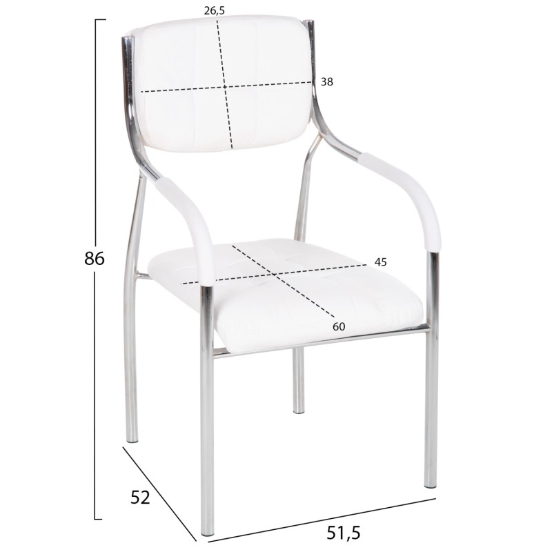 ΚΑΡΕΚΛΑ Επισκέπτη Art Maison Temple - White PU (54x52x87εκ.)