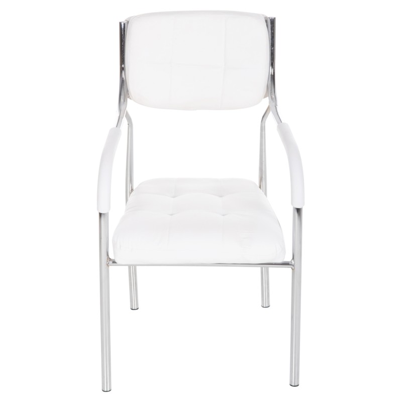 ΚΑΡΕΚΛΑ Επισκέπτη Art Maison Temple - White PU (54x52x87εκ.)