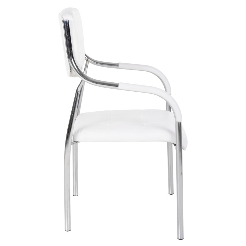 ΚΑΡΕΚΛΑ Επισκέπτη Art Maison Temple - White PU (54x52x87εκ.)