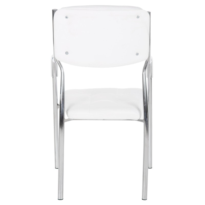 ΚΑΡΕΚΛΑ Επισκέπτη Art Maison Temple - White PU (54x52x87εκ.)