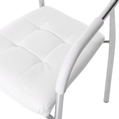 ΚΑΡΕΚΛΑ Επισκέπτη Art Maison Temple - White PU (54x52x87εκ.)