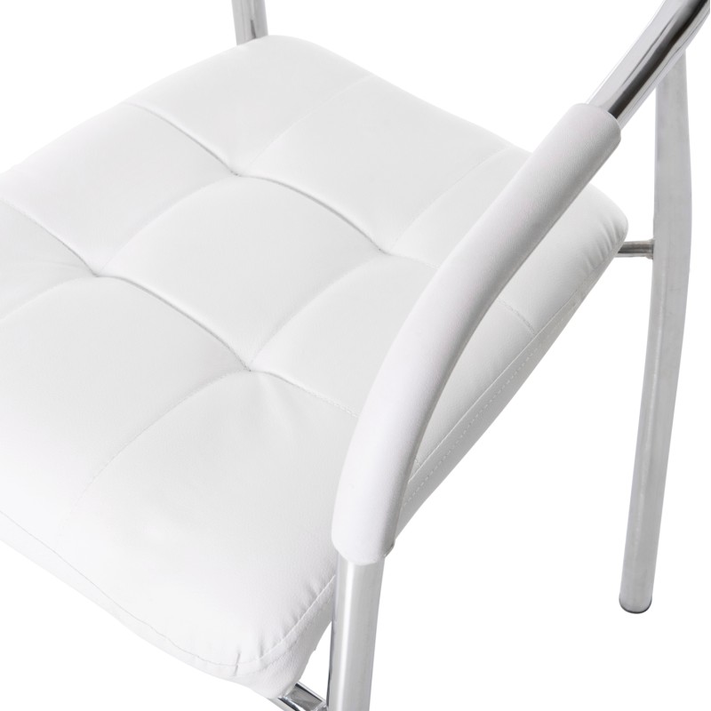 ΚΑΡΕΚΛΑ Επισκέπτη Art Maison Temple - White PU (54x52x87εκ.)