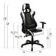 Καρέκλα Gaming Art Maison Baraboo - Black White PU (67x70x134cm)