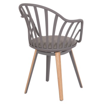 ΠΟΛΥΘΡΟΝΑ ART MAISON CLINTON - GRAY NATURAL (60x61x85,5εκ.)