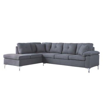 ΚΑΝΑΠΕΣ ΓΩΝΙΑ ΑΡΙΣΤΕΡΗ Art Maison Jafer ΥΦΑΣΜΑ ΓΚΡΙ 282x197x90 εκ.