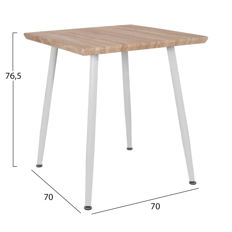 ΤΡΑΠΕΖΙ ΤΡΑΠΕΖΑΡΙΑΣ ART MAISON CULVER - NATURAL WHITE (70Χ70X76.5εκ)