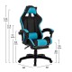 Καρέκλα Gaming Art Maison Baraboo με υποπόδιο - Black L.Blue PU (68x66x100-122εκ.)