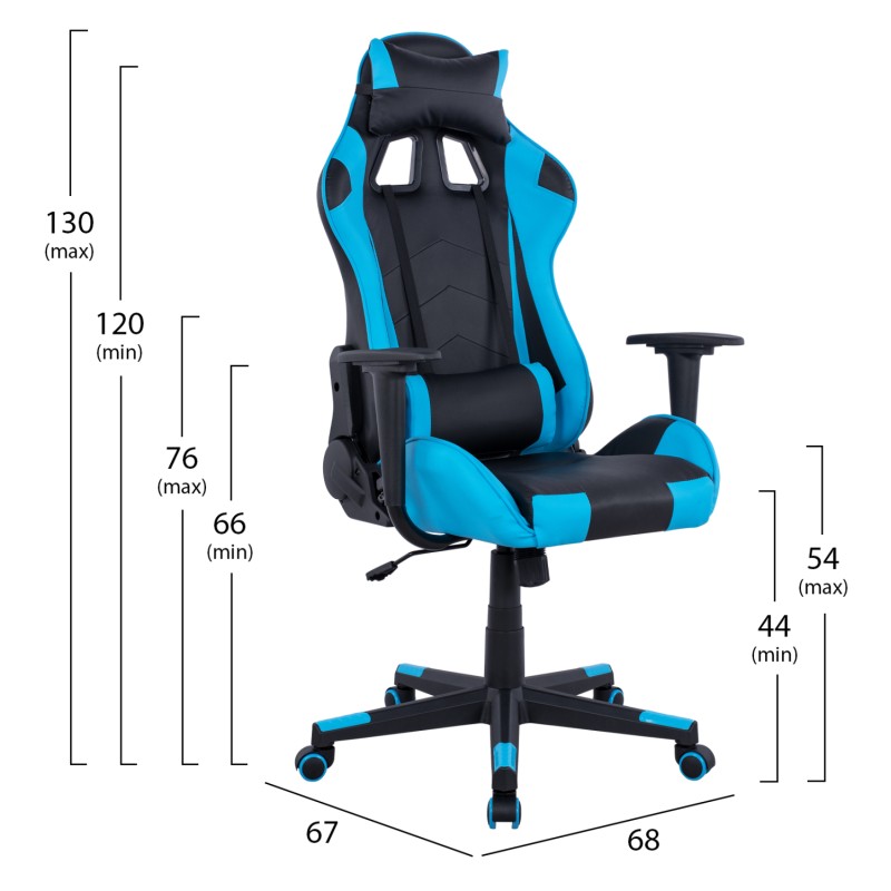 Καρέκλα Gaming Art Maison Baraboo - Black L.Blue PU (68x67x130εκ.) Καρέκλα Gaming Art Maison Baraboo - Black L.Blue PU (68x67x130εκ.)