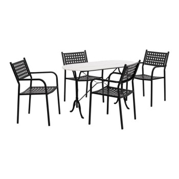 ΣΕΤ ΕΞΩΤΕΡΙΚΟΥ ΧΩΡΟΥ 5ΤΜΧ ART MAISON LEEDS - BLACK (120x59x72 εκ.)