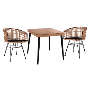 ΣΕΤ ΕΞΩΤΕΡΙΚΟΥ ΧΩΡΟΥ 3ΤΜΧ ART MAISON AMSTERDAM - BEIGE BLACK (80X80Χ78εκ)