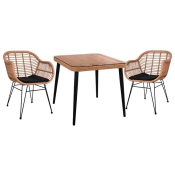 ΣΕΤ ΕΞΩΤΕΡΙΚΟΥ ΧΩΡΟΥ 3ΤΜΧ ART MAISON NOTTINGHAM - BLACK BEIGE (80X80Χ78Υ)