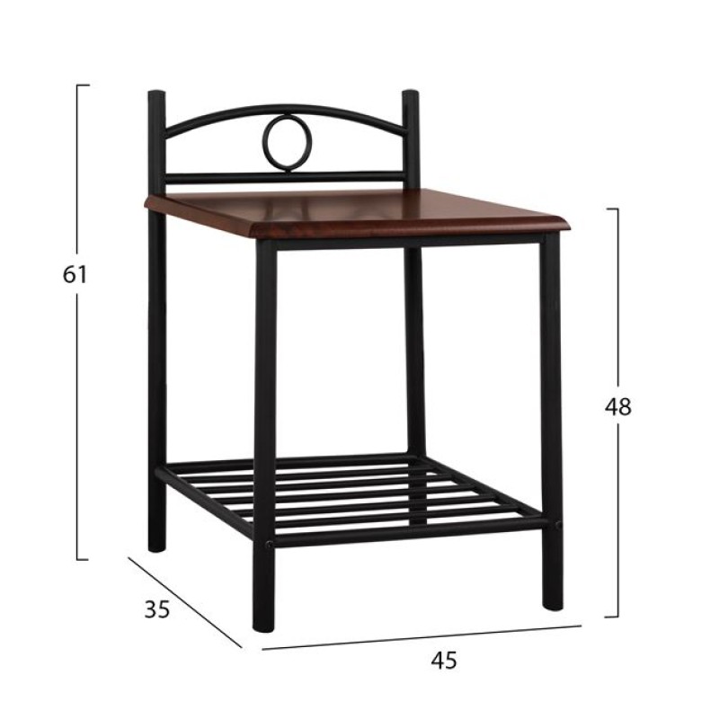 ΚΟΜΟΔΙΝΟ ART MAISON AVELAR - WALNUT BLACK (45x35x48-61 εκ.) ΚΟΜΟΔΙΝΟ ART MAISON AVELAR - WALNUT BLACK (45x35x48-61 εκ.)