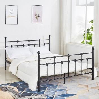 ΚΡΕΒΑΤΙ ΜΕΤΑΛΛΙΚΟ ART MAISON FUJUKO 150x200 εκ. ΜΑΥΡΟ ΧΡΩΜΑ 