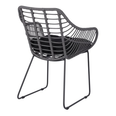 ΠΟΛΥΘΡΟΝΑ ART MAISON HAWKEYE ΜΕΤΑΛΛΙΚΗ ΜΕ ΜΑΣΙΦ ΣΚΕΛΕΤΟ ΜΑΥΡΟ ΜΑΤ ΜΕ WICKER ΓΚΡΙ 61x64x82Υ εκ.