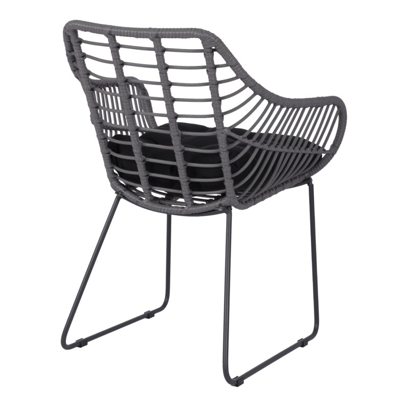 ΠΟΛΥΘΡΟΝΑ ART MAISON HAWKEYE ΜΕΤΑΛΛΙΚΗ ΜΕ ΜΑΣΙΦ ΣΚΕΛΕΤΟ ΜΑΥΡΟ ΜΑΤ ΜΕ WICKER ΓΚΡΙ 61x64x82Υ εκ.