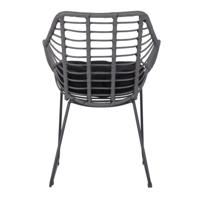 ΠΟΛΥΘΡΟΝΑ ART MAISON HAWKEYE ΜΕΤΑΛΛΙΚΗ ΜΕ ΜΑΣΙΦ ΣΚΕΛΕΤΟ ΜΑΥΡΟ ΜΑΤ ΜΕ WICKER ΓΚΡΙ 61x64x82Υ εκ.