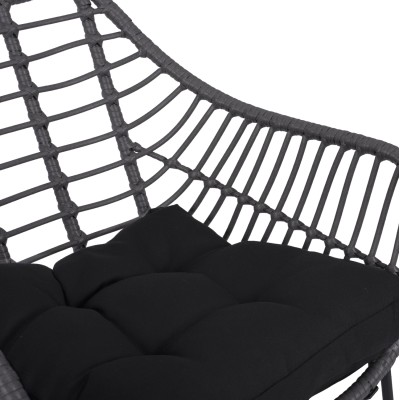 ΠΟΛΥΘΡΟΝΑ ART MAISON HAWKEYE ΜΕΤΑΛΛΙΚΗ ΜΕ ΜΑΣΙΦ ΣΚΕΛΕΤΟ ΜΑΥΡΟ ΜΑΤ ΜΕ WICKER ΓΚΡΙ 61x64x82Υ εκ.