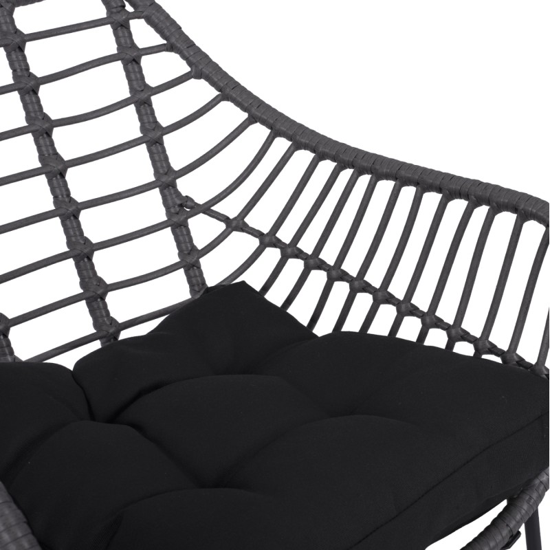 ΠΟΛΥΘΡΟΝΑ ART MAISON HAWKEYE ΜΕΤΑΛΛΙΚΗ ΜΕ ΜΑΣΙΦ ΣΚΕΛΕΤΟ ΜΑΥΡΟ ΜΑΤ ΜΕ WICKER ΓΚΡΙ 61x64x82Υ εκ.