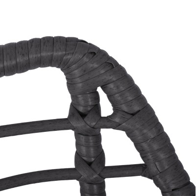 ΠΟΛΥΘΡΟΝΑ ART MAISON HAWKEYE ΜΕΤΑΛΛΙΚΗ ΜΕ ΜΑΣΙΦ ΣΚΕΛΕΤΟ ΜΑΥΡΟ ΜΑΤ ΜΕ WICKER ΓΚΡΙ 61x64x82Υ εκ.