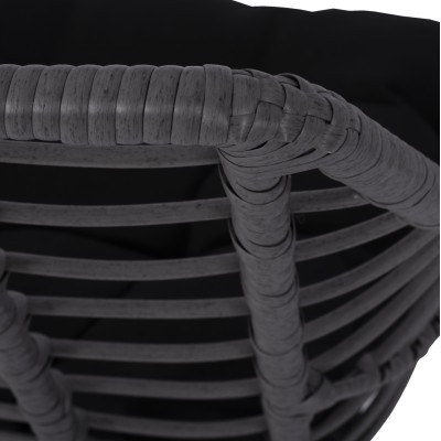 ΠΟΛΥΘΡΟΝΑ ART MAISON HAWKEYE ΜΕΤΑΛΛΙΚΗ ΜΕ ΜΑΣΙΦ ΣΚΕΛΕΤΟ ΜΑΥΡΟ ΜΑΤ ΜΕ WICKER ΓΚΡΙ 61x64x82Υ εκ.