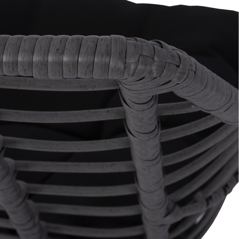 ΠΟΛΥΘΡΟΝΑ ART MAISON HAWKEYE ΜΕΤΑΛΛΙΚΗ ΜΕ ΜΑΣΙΦ ΣΚΕΛΕΤΟ ΜΑΥΡΟ ΜΑΤ ΜΕ WICKER ΓΚΡΙ 61x64x82Υ εκ.