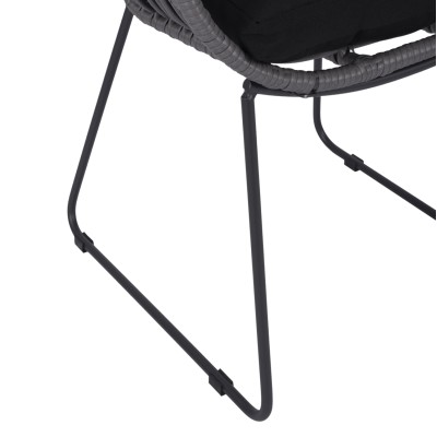 ΠΟΛΥΘΡΟΝΑ ART MAISON HAWKEYE ΜΕΤΑΛΛΙΚΗ ΜΕ ΜΑΣΙΦ ΣΚΕΛΕΤΟ ΜΑΥΡΟ ΜΑΤ ΜΕ WICKER ΓΚΡΙ 61x64x82Υ εκ.