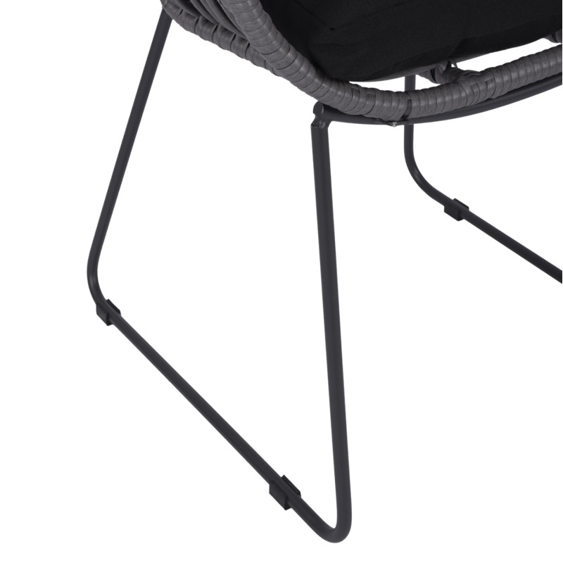 ΠΟΛΥΘΡΟΝΑ ART MAISON HAWKEYE ΜΕΤΑΛΛΙΚΗ ΜΕ ΜΑΣΙΦ ΣΚΕΛΕΤΟ ΜΑΥΡΟ ΜΑΤ ΜΕ WICKER ΓΚΡΙ 61x64x82Υ εκ.