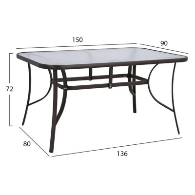 ΣΕΤ ΤΡΑΠΕΖΑΡΙΑΣ ART MAISON HYPNO 5ΤΜΧ ΚΑΡΕΚΛΕΣ ΜΕ ΜΑΞΙΛΑΡΙ & ΤΡΑΠΕΖΙ 150X90 ΚΑΦΕ