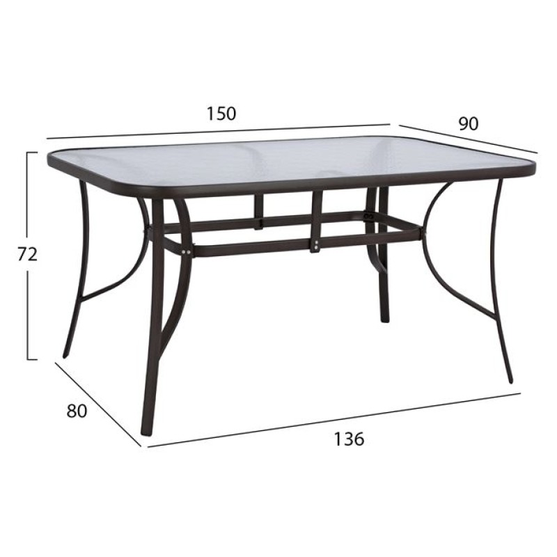 ΣΕΤ ΤΡΑΠΕΖΑΡΙΑΣ ART MAISON HYPNO 5ΤΜΧ ΚΑΡΕΚΛΕΣ ΜΕ ΜΑΞΙΛΑΡΙ & ΤΡΑΠΕΖΙ 150X90 ΚΑΦΕ