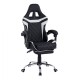 Καρέκλα Gaming Art Maison Baraboo με υποπόδιο - Black White PU (63x65x127εκ.)