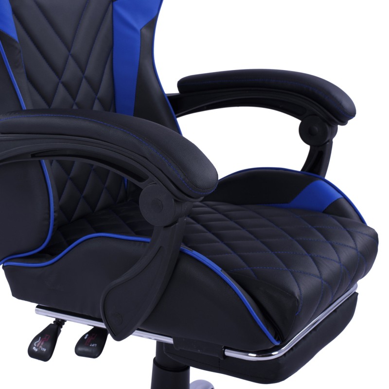 Καρέκλα Gaming Art Maison Baraboo με υποπόδιο - Black Blue PU (3x65x127εκ.) Καρέκλα Gaming Art Maison Baraboo με υποπόδιο - Black Blue PU (3x65x127εκ.)
