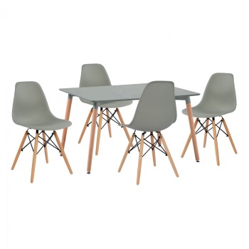 ΣΕΤ ΤΡΑΠΕΖΑΡΙΑΣ ART MAISON HIPPIE 5ΤΜΧ ΤΡΑΠΕΖΙ MINIMAL ΜΕ ΚΑΡΕΚΛΕΣ ΓΚΡΙ 120x80x73 cm