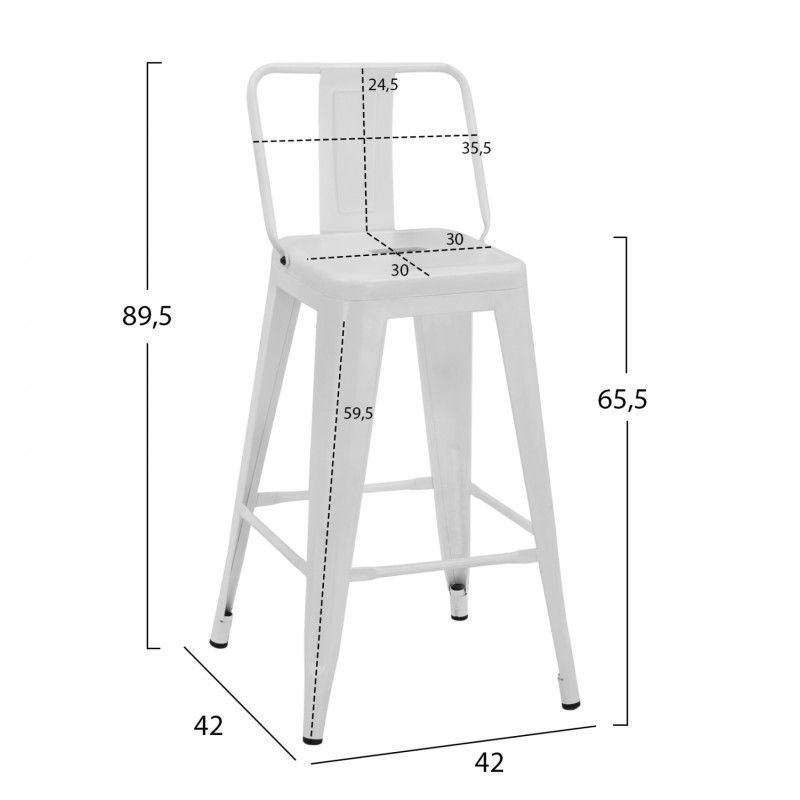 ΣΚΑΜΠΟ ΜΕΣΑΙΟΥ ΥΨΟΥΣ ART MAISON GNUCI- WHITE (42x42x89,5εκ.)