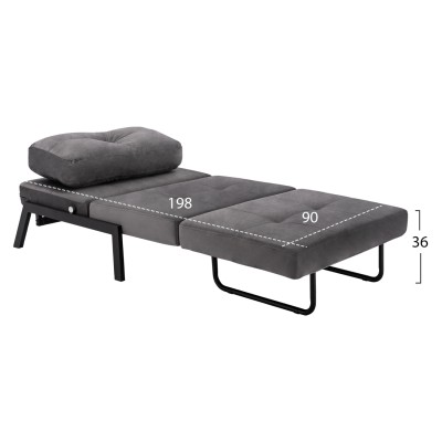 ΠΟΛΥΘΡΟΝΑ ΚΡΕΒΑΤΙ ART MAISON AGGIE ΑΠΟ ΒΕΛΟΥΔΟ ΓΚΡΙ 95x92x66Υ εκ.