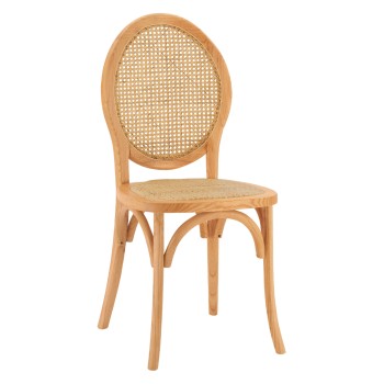 ΚΑΡΕΚΛΑ ART MAISON MANBOSHI  ΞΥΛΙΝΗ ΜΕ ΟΒΑΛ ΠΛΑΤΗ ΚΑΙ ΠΛΕΞΗ RATTAN ΣΕ ΦΥΣΙΚΗ ΑΠΟΧΡΩΣΗ 45x50x97 εκ.