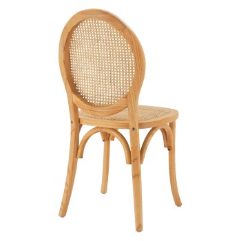 ΚΑΡΕΚΛΑ ART MAISON MANBOSHI  ΞΥΛΙΝΗ ΜΕ ΟΒΑΛ ΠΛΑΤΗ ΚΑΙ ΠΛΕΞΗ RATTAN ΣΕ ΦΥΣΙΚΗ ΑΠΟΧΡΩΣΗ 45x50x97 εκ.