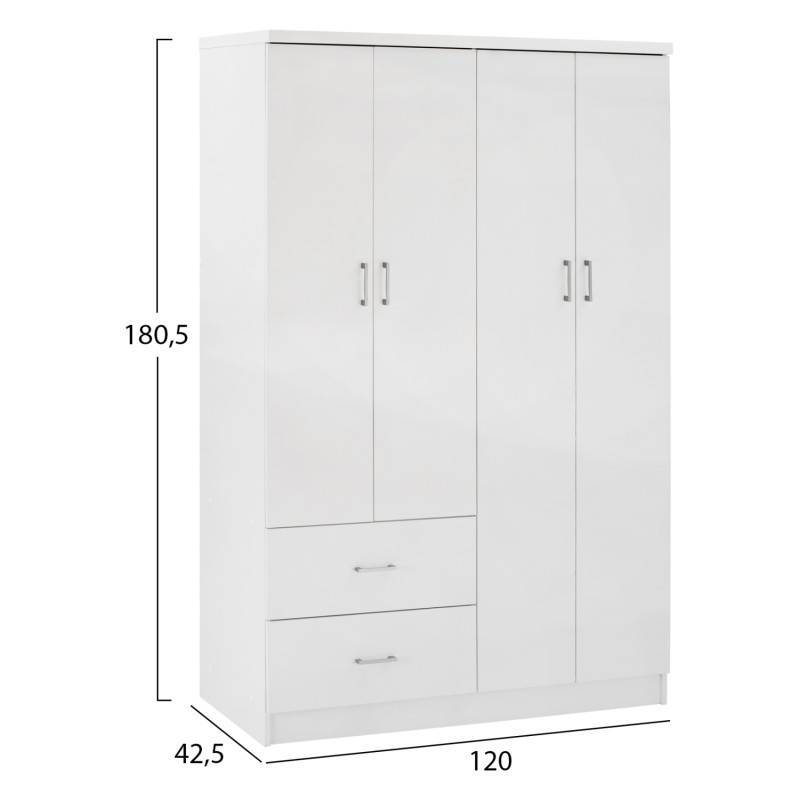 ΝΤΟΥΛΑΠΑ 4ΦΥΛΛΗ ME 2 ΣΥΡΤΑΡΙΑ ART MAISON HUNTINGTON ΛΕΥΚΗ 120Χ42,5Χ180,5 εκ.