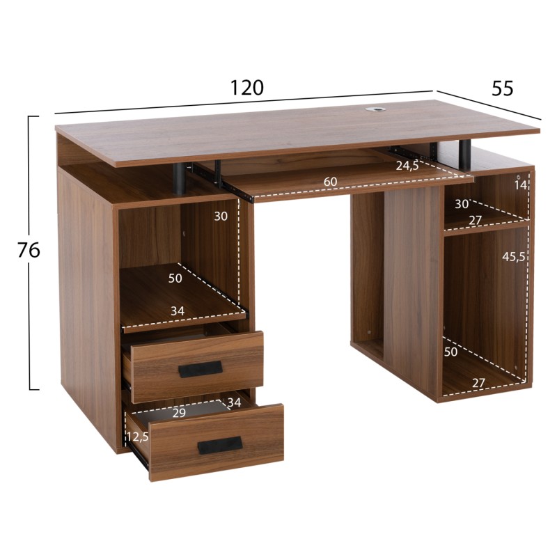 Γραφείο Art Maison Saratoga - Walnut (120x55x76εκ.) Γραφείο Art Maison Saratoga - Walnut (120x55x76εκ.)