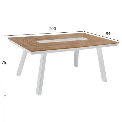 ΣΕΤ ΤΡΑΠΕΖΑΡΙΑ ART MAISON BLISSEY 7ΤΜΧ ΜΕ ΤΡΑΠΕΖΙ POLYWOOD 200Χ94 & ΠΟΛΥΘΡΟΝΕΣ ΛΕΥΚΕΣ