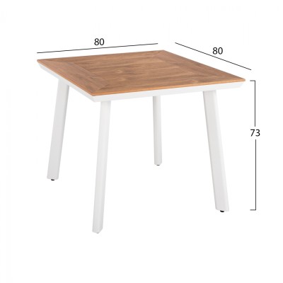 ΣΕΤ ΤΡΑΠΕΖΑΡΙΑ ART MAISON BLAZIKEN 3ΤΜΧ ΤΡΑΠΕΖΙ ΑΛΟΥΜΙΝΙΟΥ 80X80 & ΠΟΛΥΘΡΟΝΕΣ ΛΕΥΚΕΣ